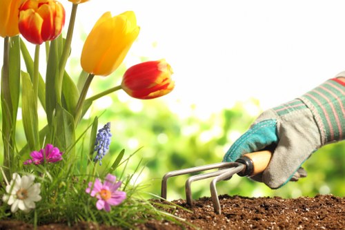 Hard landscaping features for an urban Lisson Grove garden